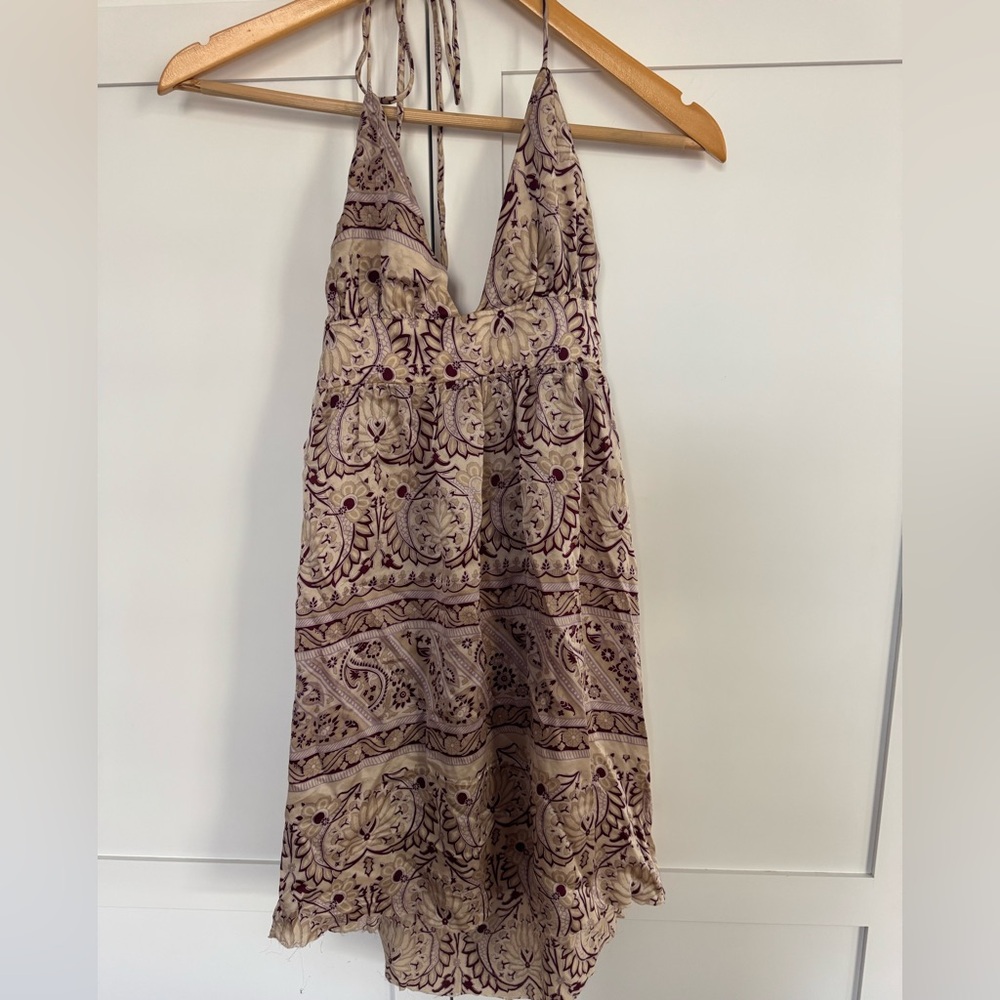 Alice & Trixie Floral Print Dress in Cream and Purple Small